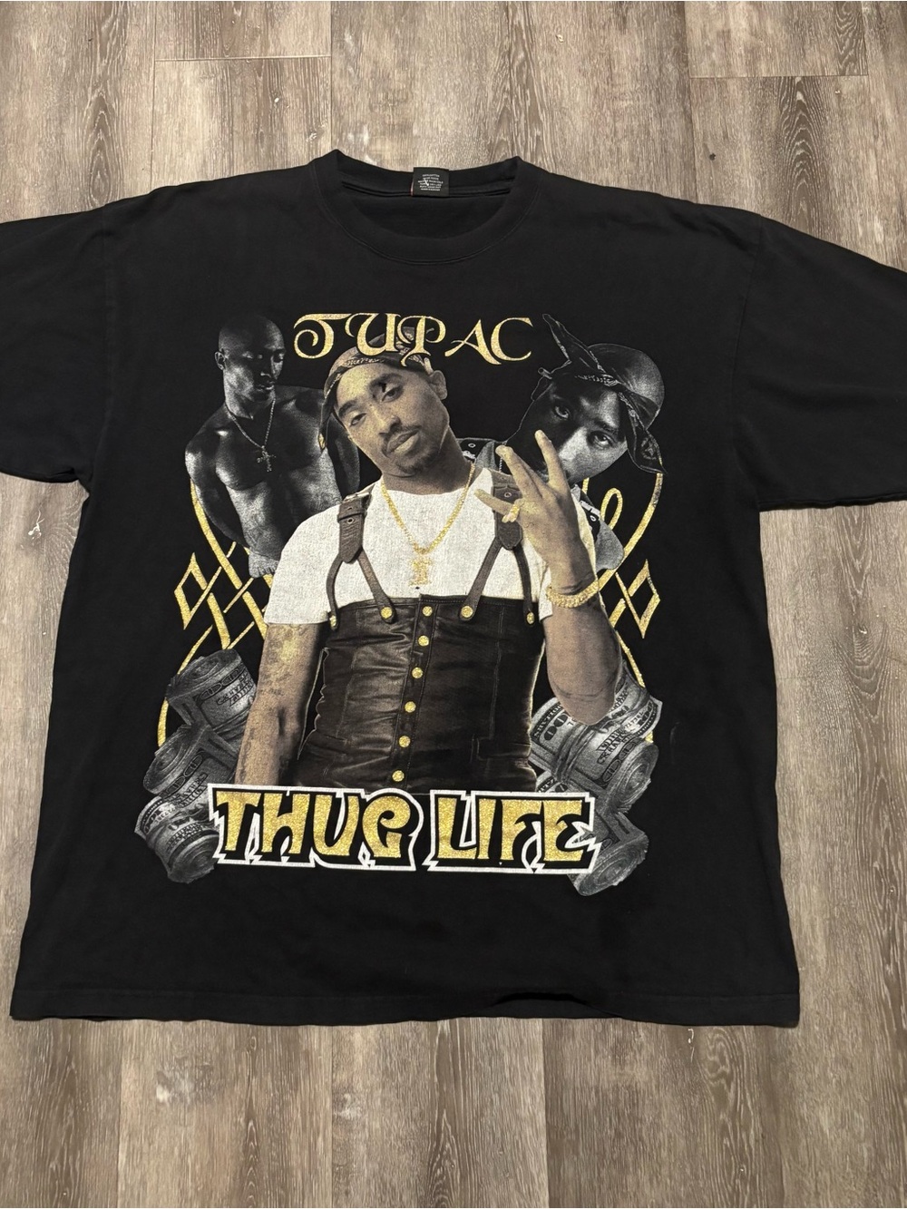 Vintage 2000’s Reprint Tupac Shakur Rap Tee Shirt Size 2XL Black